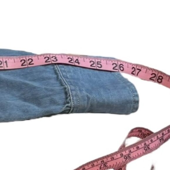 FRAME Long Sleeve Button Down Denim Shirt Blue Size Medium - Picture 9 of 10